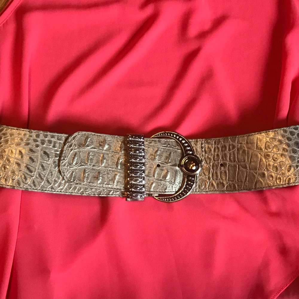 Silver Croc print belt